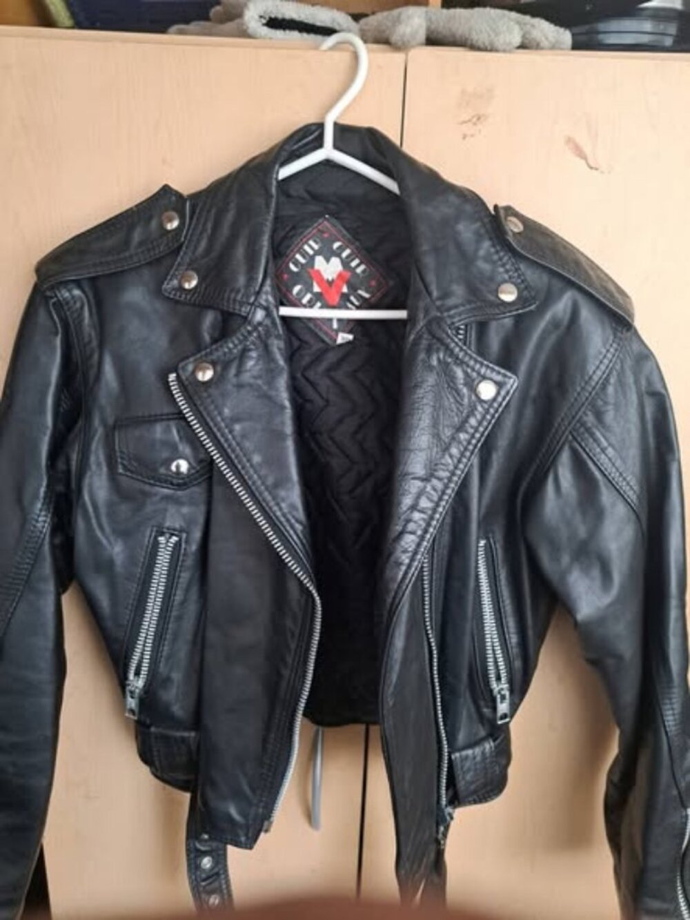 ladies biker leather jacket
